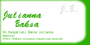 julianna baksa business card